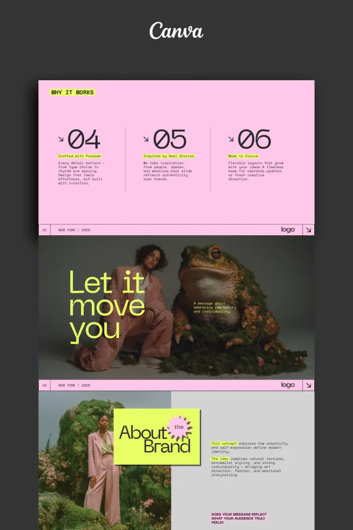 Creative Pitch Deck Template | Modern Canva Presentation for Brands